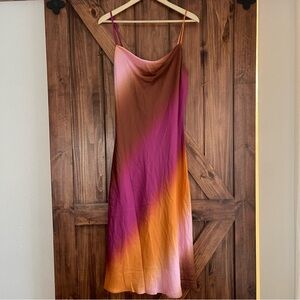 NWT Fab’rik Multi-color Satin Dress Medium